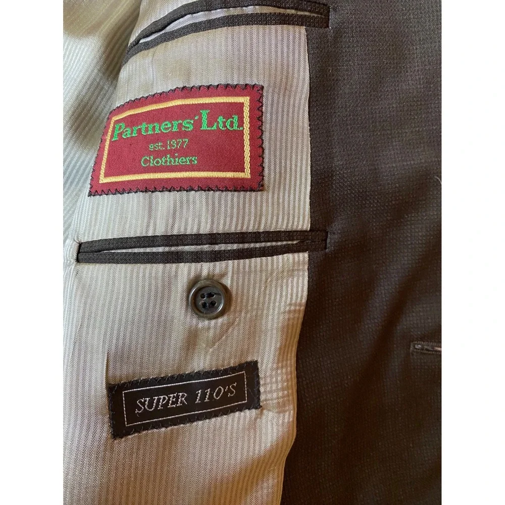 Jack Victor Super 110s Wool Blazer 48L Men's Suit Jacket Brown Two Button